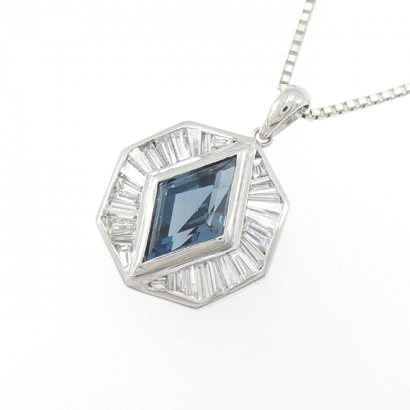 K18WG Blue Topaz Necklace - Hàng hiệu Authentic 862125