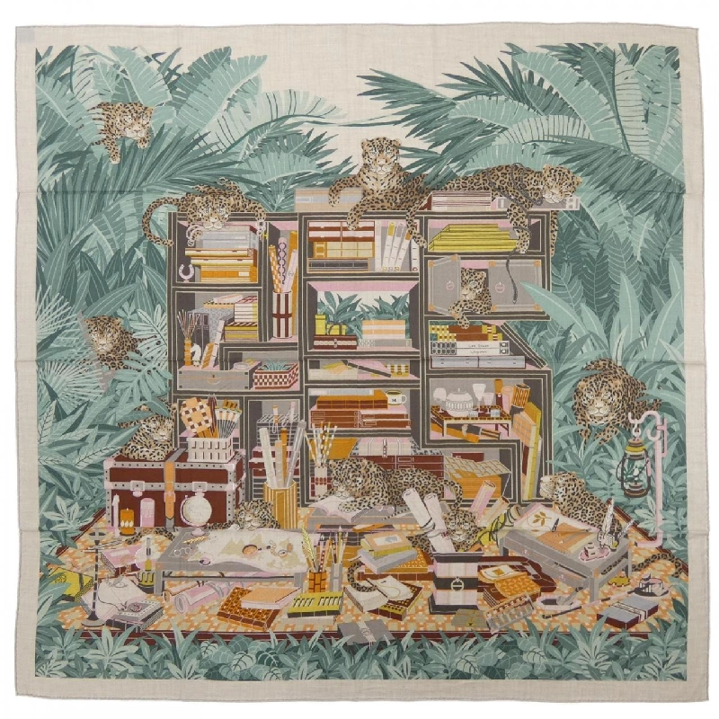 HERMES LES DOUZE LEOPARDS H243762S Khăn choàng - Hàng hiệu Authentic 836160