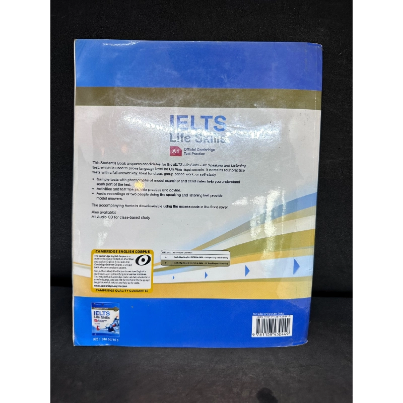 Ielts life skills, A1, official Cambridge test practice with answers, mới 80% (có ghi chữ vài trang) SBM0809 916171
