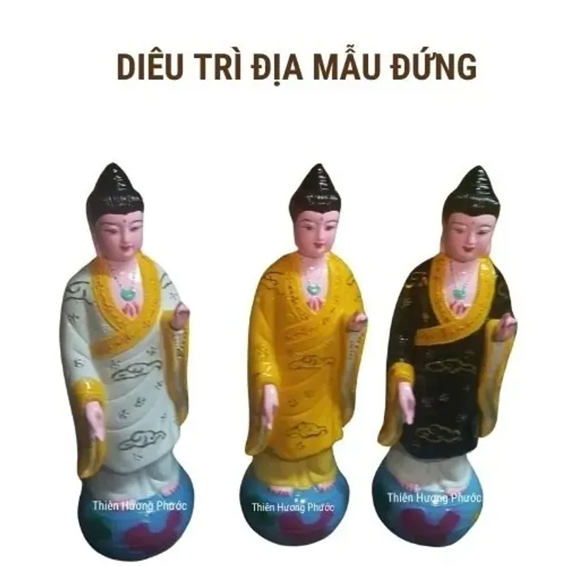 TƯỢNG MẸ ĐỊA  MẪU ĐẤT NUNG 42CM MÀU VÀNG 1004727