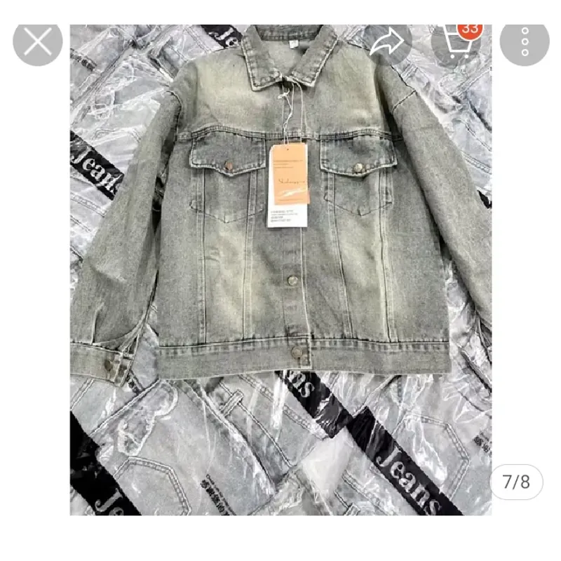 Áo khoác Jean nữ màu bụi form rộng 592809