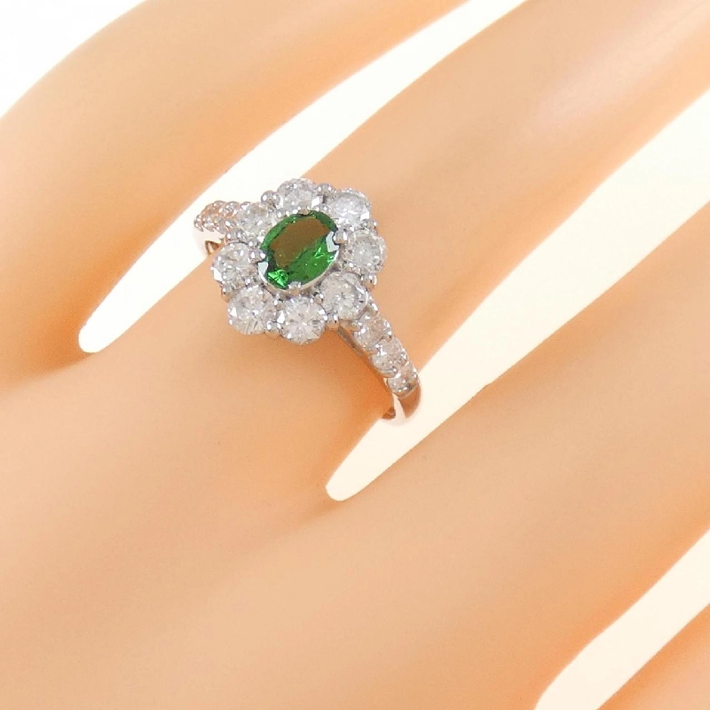 Nhẫn Garnet Xanh PT950 0.36CT 669681