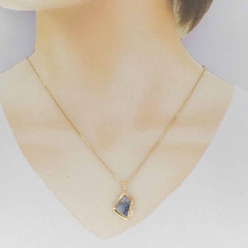 K18YG Boulder Opal Necklace 2.78CT - Hàng hiệu Authentic 861710