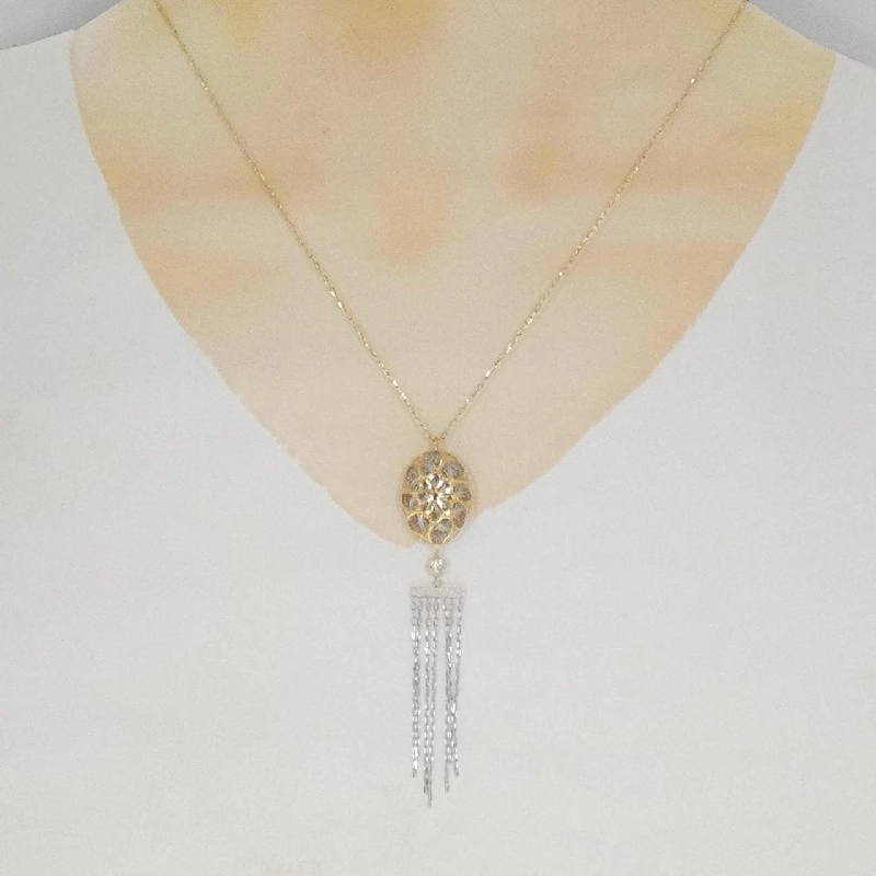 Dây chuyền kim cương K18YG/K18WG 0.13CT - Hàng hiệu Chính hãng 858206