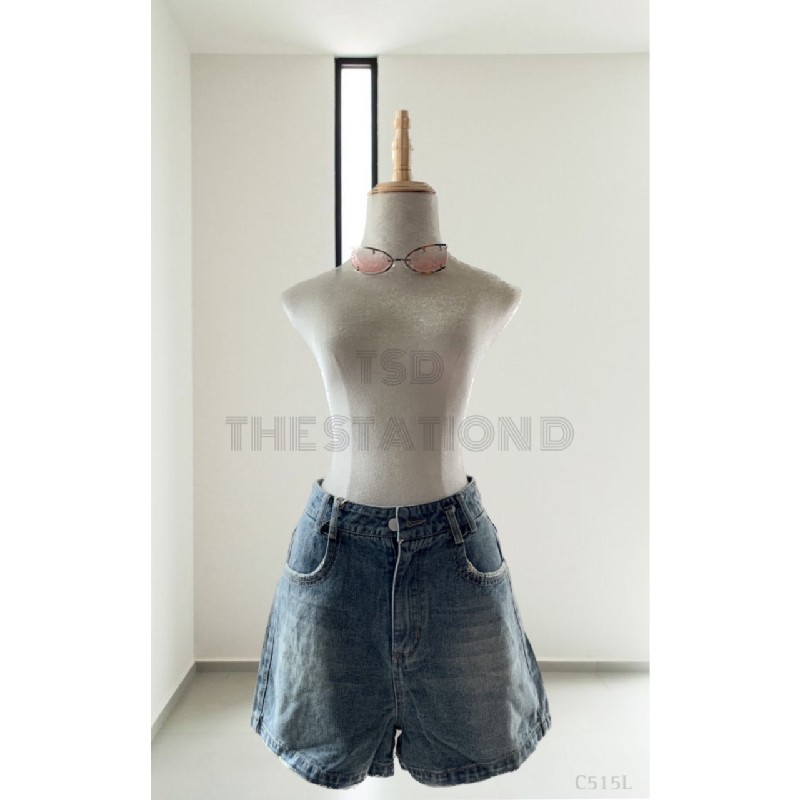 Set áo croptop quần short jean kèm nịt QCCC 11479