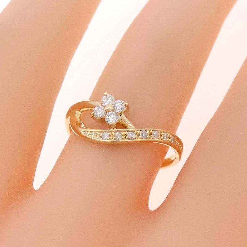 Nhẫn kim cương hoa K18YG 0.15CT - Hàng hiệu Authentic 849363