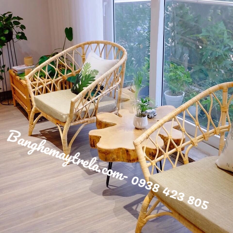 Ghế đơn vuông mây tự nhiên 497334