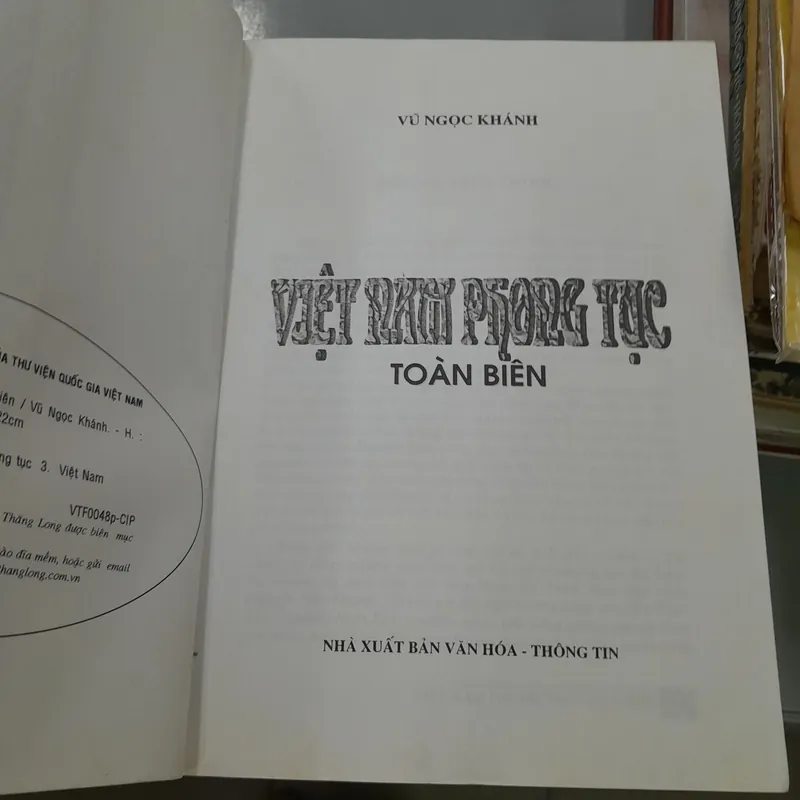 VIỆT NAM PHONG TỤC TOÀN BIÊN - VŨ NGỌC KHÁNH 712381