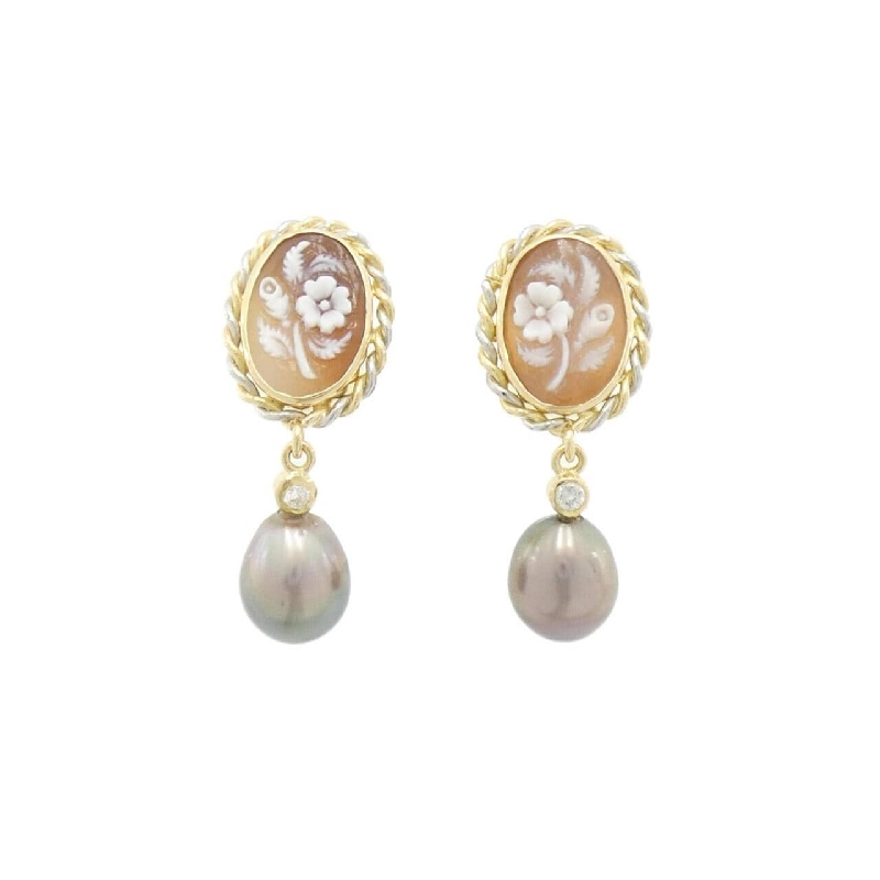 K18YG/PT900 Bông tai đá màu - Hàng hiệu Authentic 871120