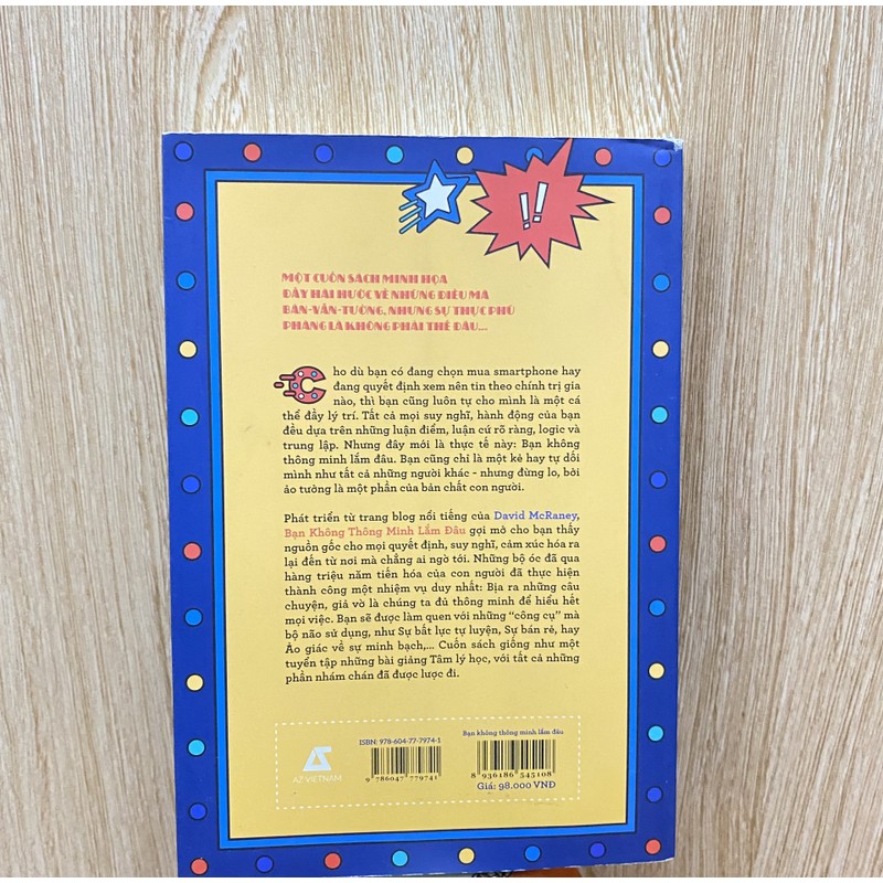 BẠN KHÔNG THÔNG MINH LẮM ĐÂU *TÁC GIẢ: DAVID MCRANEY * TẶNG QUÀ 0Đ * FREESHIP THÁNG 5+6 198108