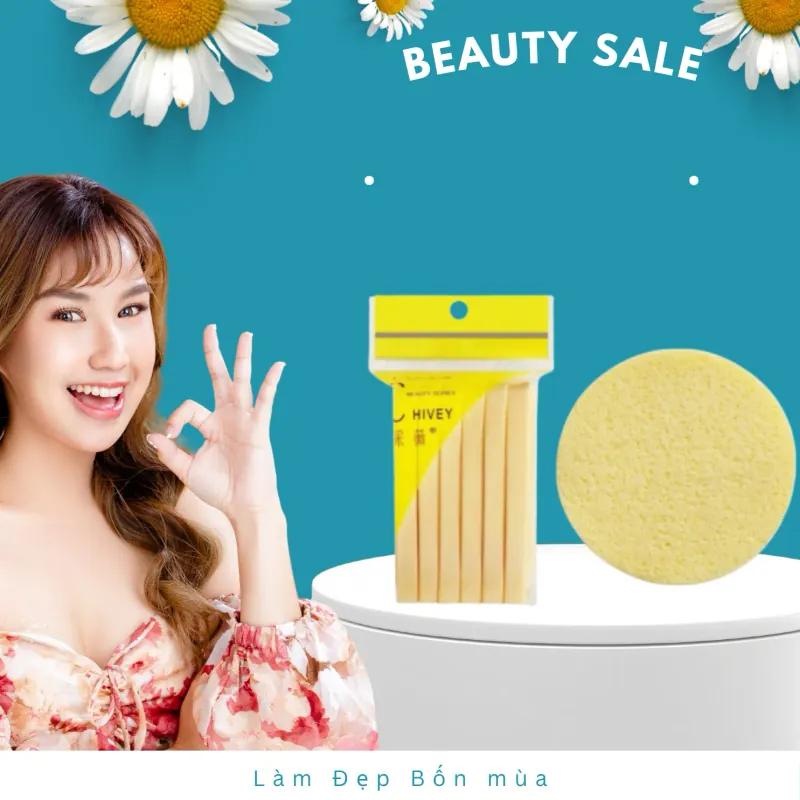 Bông Nở Rửa Mặt Bọt Biển ( 12 Miếng ) chính hãng nguyên tem 148327