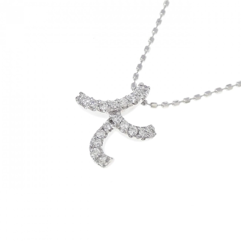 K18WG Chữ cái K Dây chuyền kim cương 0.10CT - Hàng hiệu Chính hãng 856928