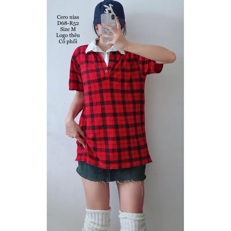 Áo phông cổ bẻ polo unisex 2hand Nhật 1036789