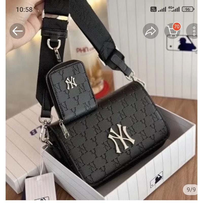 túi MLB màu đen da bóng  mới chưa sử dụng 531328