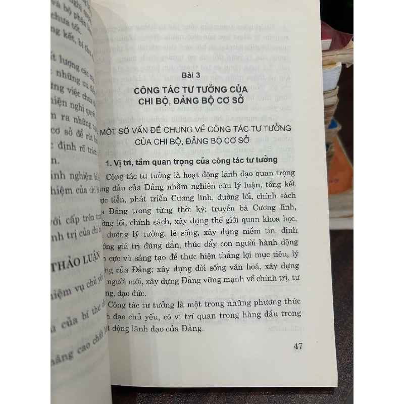 Tài liệu bồi dưỡng công tác đảng cho bí thư chi bộ và cấp ủy viên cơ sở 797219