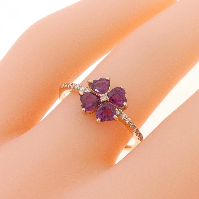Nhẫn ruby K18PG hình trái tim × hoa 0.89CT 667772