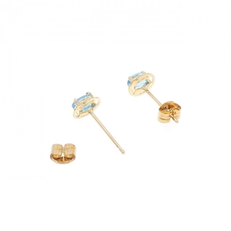 K18YG Blue Topaz Bông tai - Hàng hiệu Chính hãng 870617