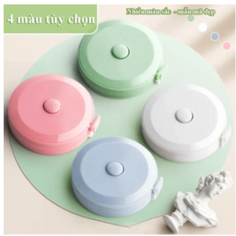 Thước dây dạng cuộn rút mềm dẻo mini, đo eo đo chiều cao, dài 2M (Màu xanh lá) 330794