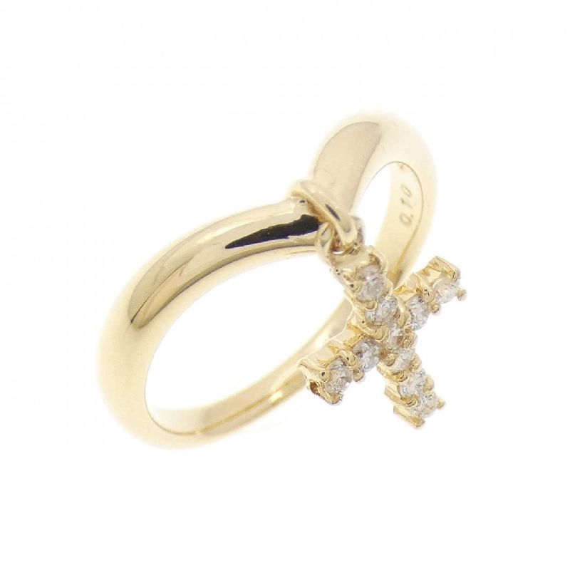 Nhẫn kim cương K18YG chéo 0.10CT - Hàng hiệu chính hãng 849052