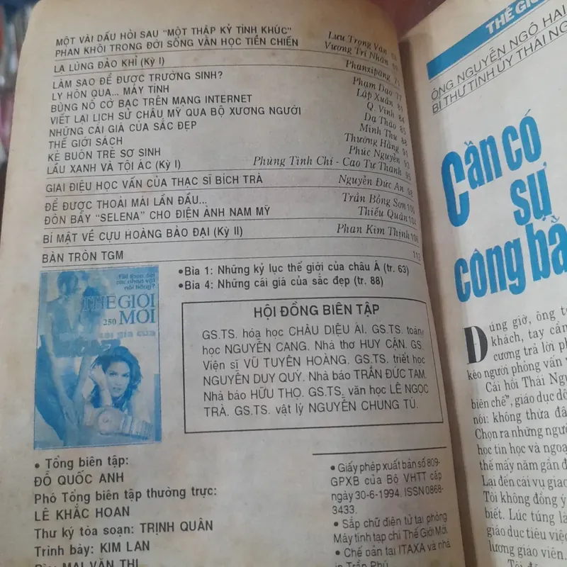 THẾ GIỚI MỚI số 250 ngày 25.8.1997 597845