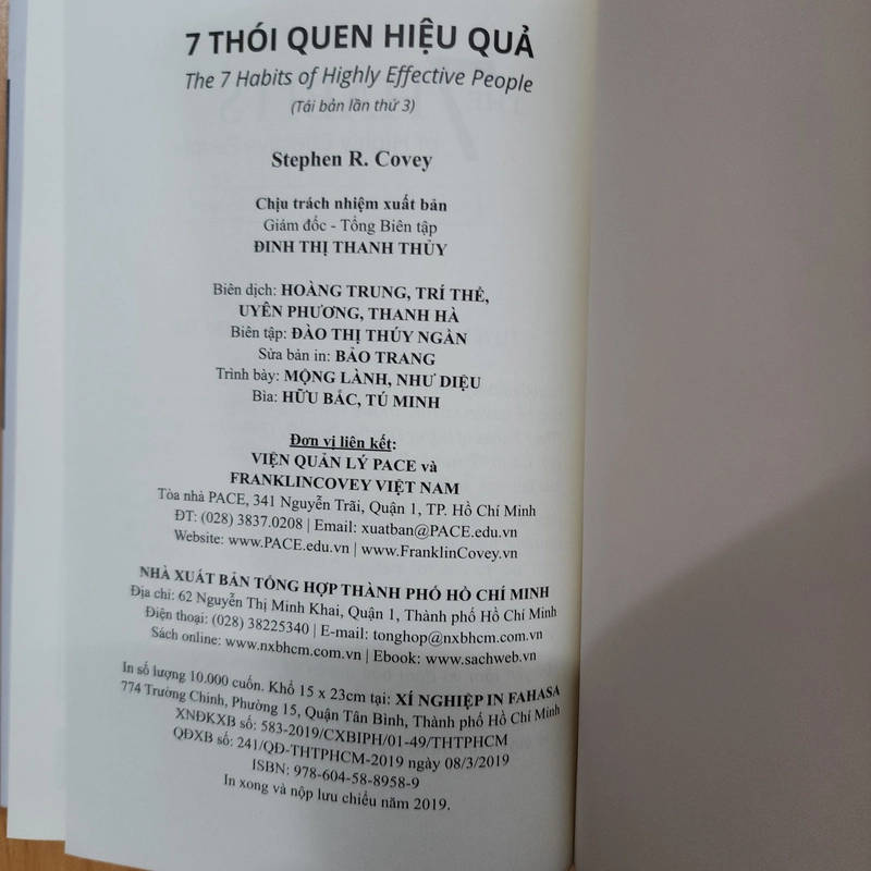 Sách 7 thói quen hiệu quả của Stephen Covey mới 95% 527323