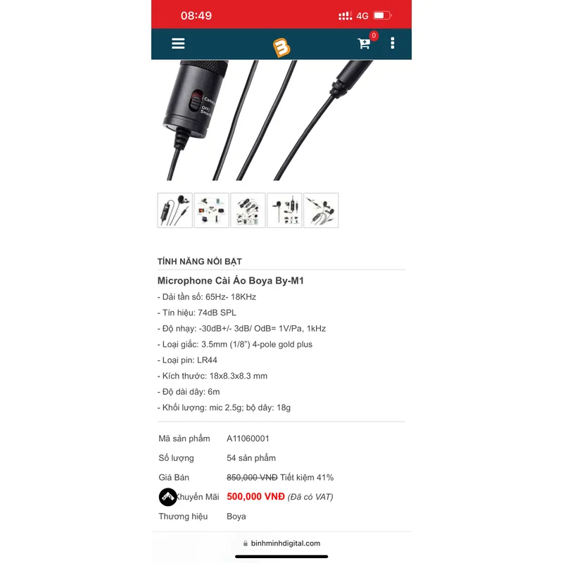 Micro cài áo 705110