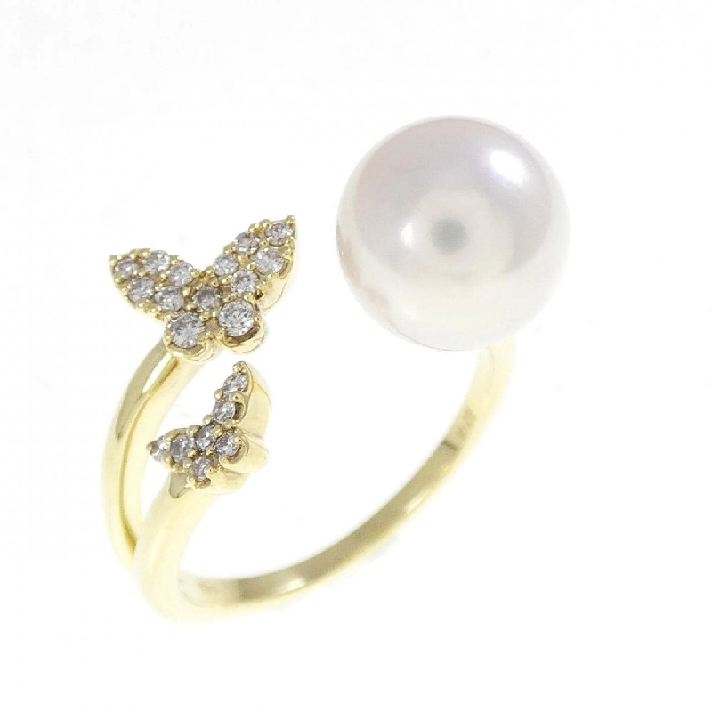 Nhẫn ngọc trai Akoya K18YG hình bướm 8.3mm - Hàng hiệu Authentic 851054