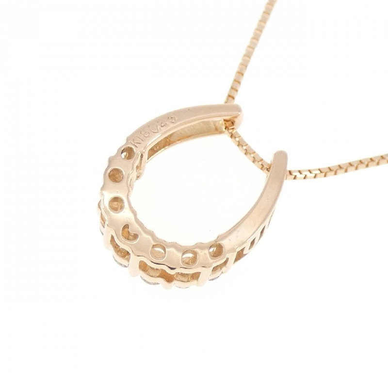 K18PG Nhẫn móng ngựa kim cương dây chuyền 0.25CT - Hàng hiệu Chính hãng 860400