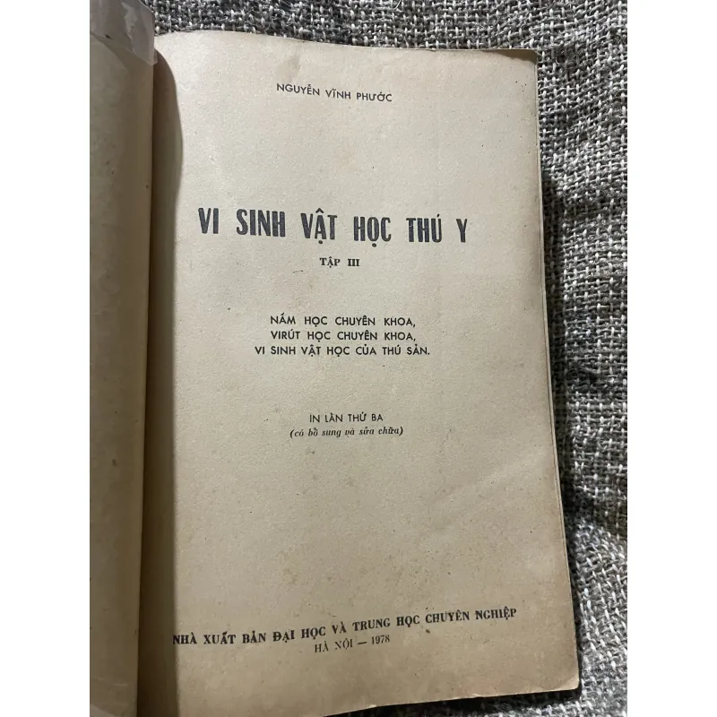 Vì sinh vật học thú y - Nguyễn Vĩnh Phước - hơn 400 trang khổ lớn  1009216