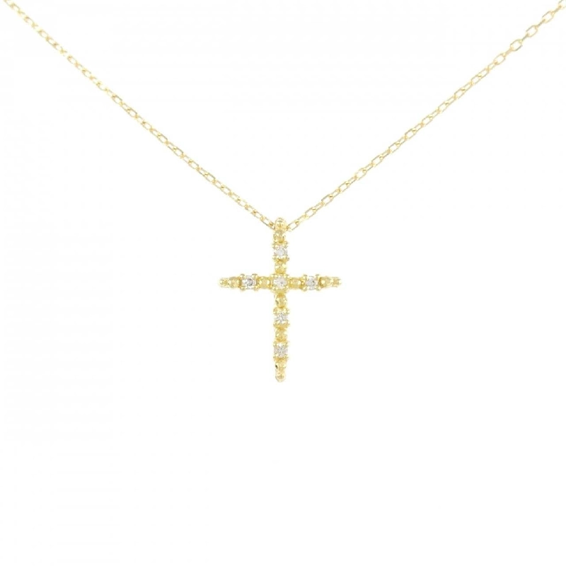 K18YG Dây chuyền kim cương hình chữ thập - Hàng hiệu Chính hãng 861942