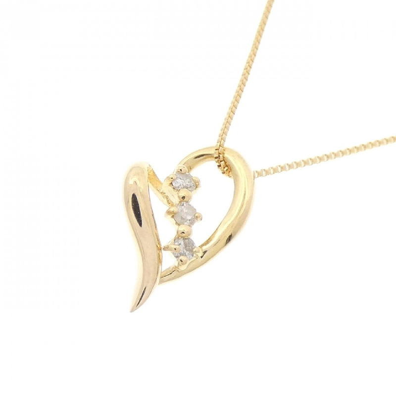 K18YG Dây chuyền kim cương hình trái tim 0.04CT - Hàng hiệu Chính hãng 860556