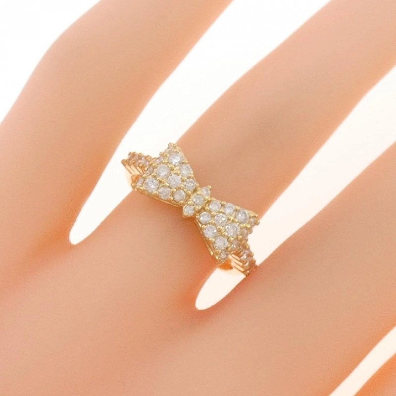 Nhẫn kim cương ruy băng Pavé K18YG 0.50CT - Hàng hiệu Authentic 855112