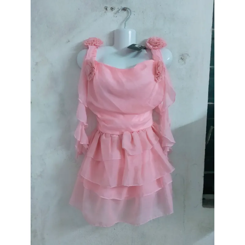 Váy hồng tay loe 798878