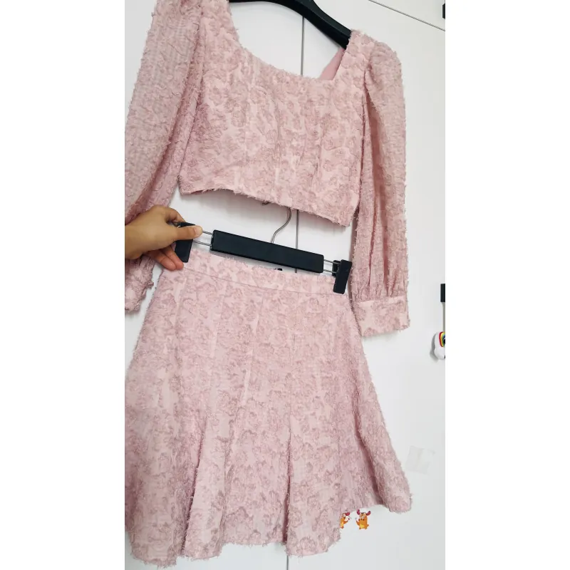 Bộ váy croptop, màu hồng, sizeS 1013491