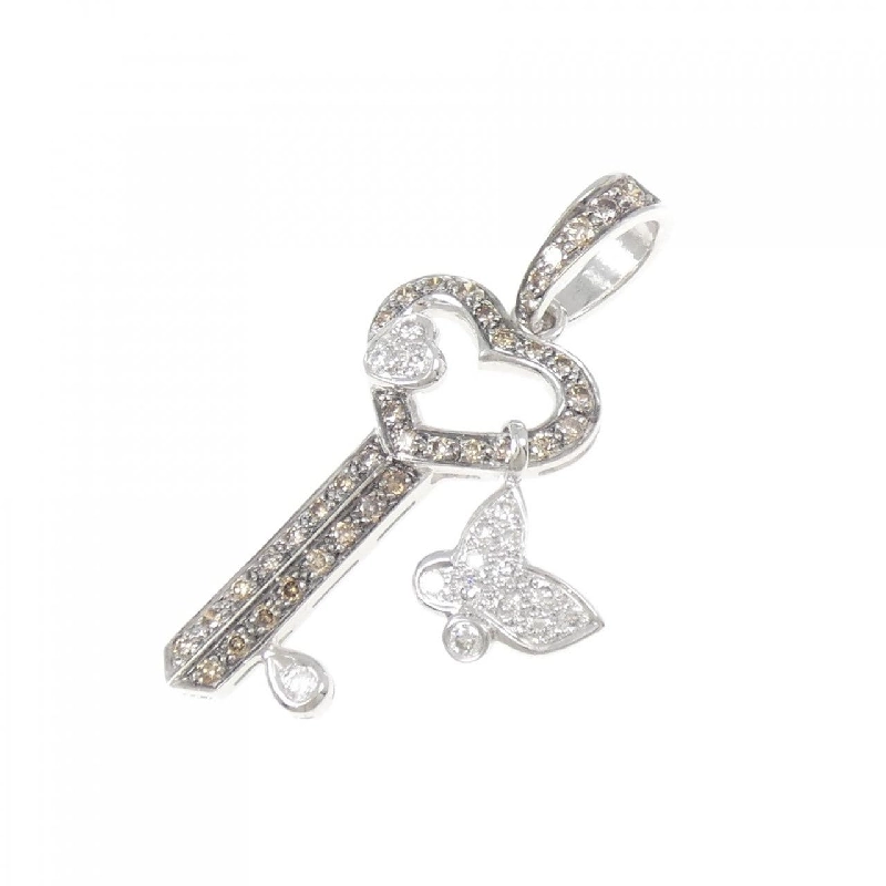 Mặt dây chuyền kim cương hình trái tim và bướm 750WG/750BG 0.45CT - Hàng hiệu Authentic 862962