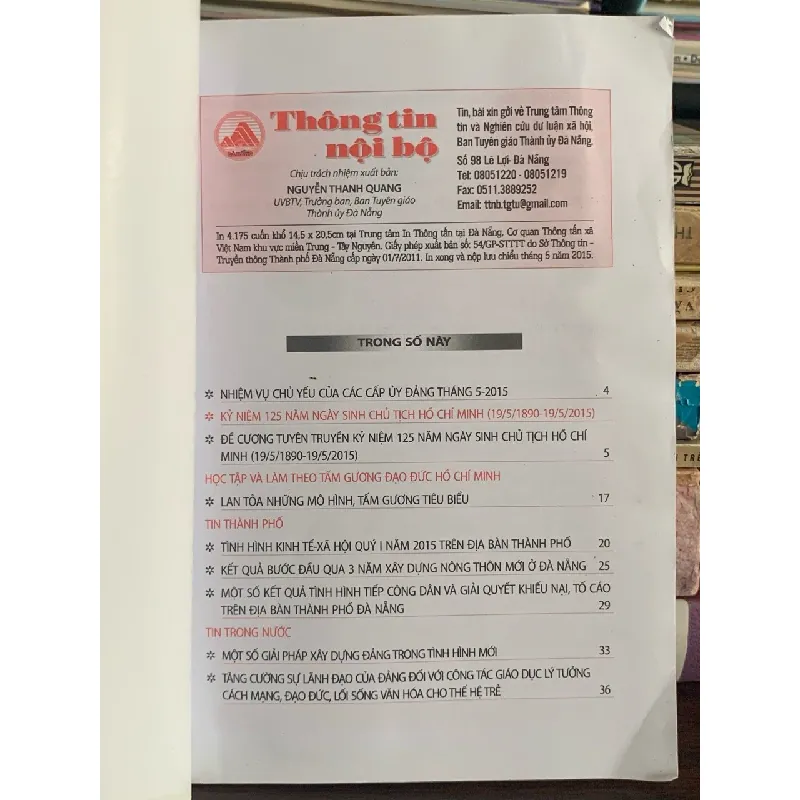 Thông tin nội bộ – Kỷ niệm 125 năm ngày sinh Chủ tịch Hồ Chí Minh – Ban Tuyên giáo Thành ủy Đà Nẵng 592301