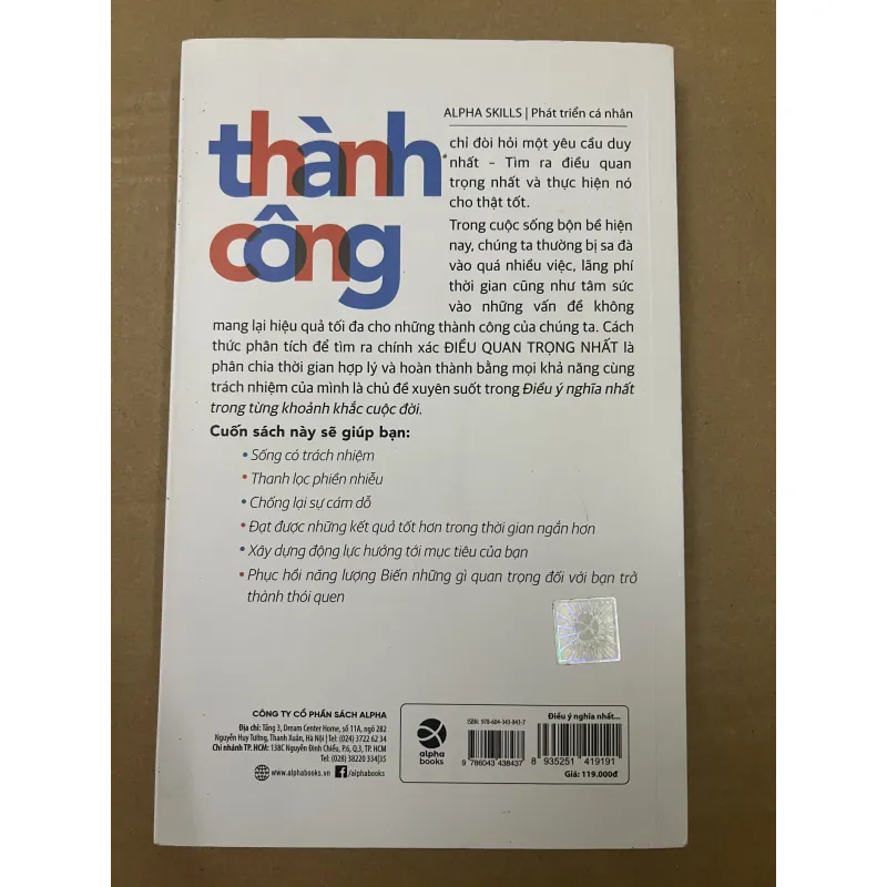 THE ONE THING điều ý nghĩa nhất trong từng khoảnh khắc cuộc đời 1008449