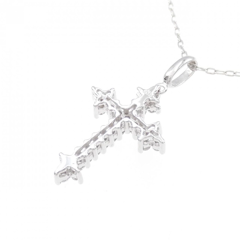 K18WG Dây chuyền kim cương hình chữ thập - Hàng hiệu Authentic 868367