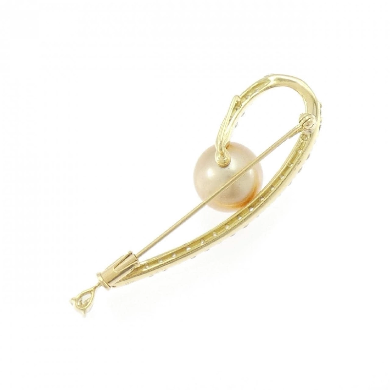 K18YG Ngọc trai trắng brooch 10.3mm - Hàng hiệu chính hãng 872653