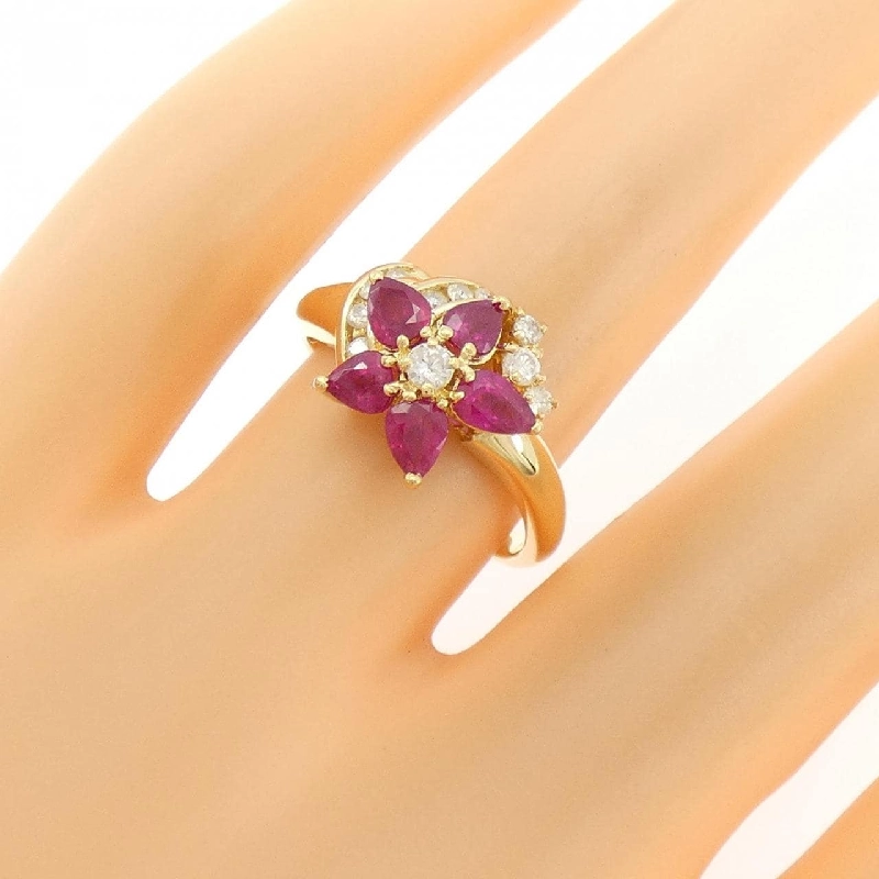 Nhẫn Ruby Hoa K18YG 1.15CT - Hàng hiệu Chính hãng 854670