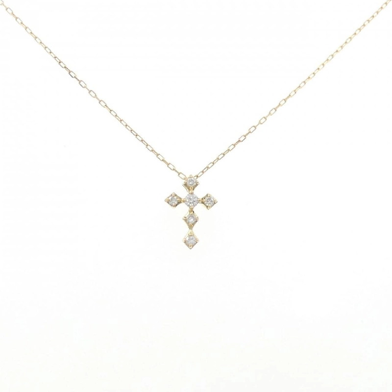 K18YG Dây chuyền kim cương chéo 0.10CT - Hàng hiệu Chính hãng 858171