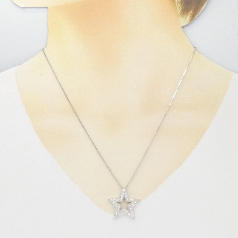 K18WG Ngôi sao Kim cương Dây chuyền 1.01CT - Hàng hiệu Chính hãng 861792