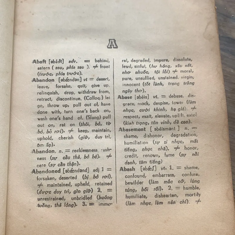 Tự điển Anh ngữ, Trần Văn Điền, in năm 1970, Sống Mới xuất bản 735439