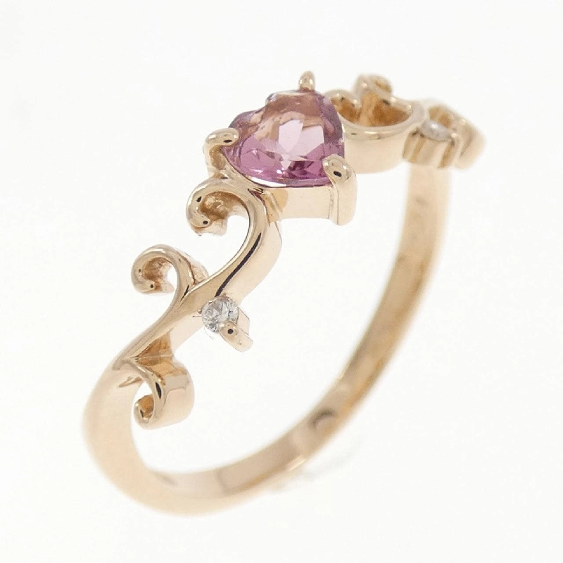 Nhẫn tourmaline K18PG hình trái tim 668533