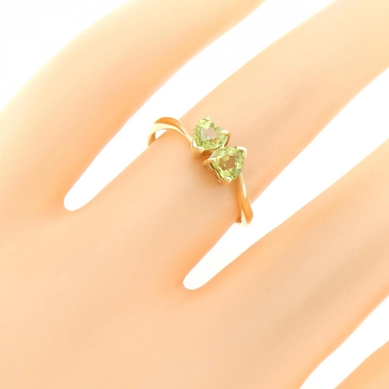 Nhẫn Peridot K18YG hình trái tim 670145
