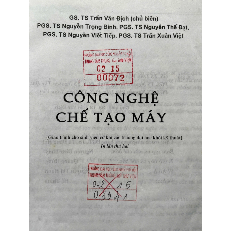 CÔNG NGHỆ CHẾ TẠO MÁY 501259