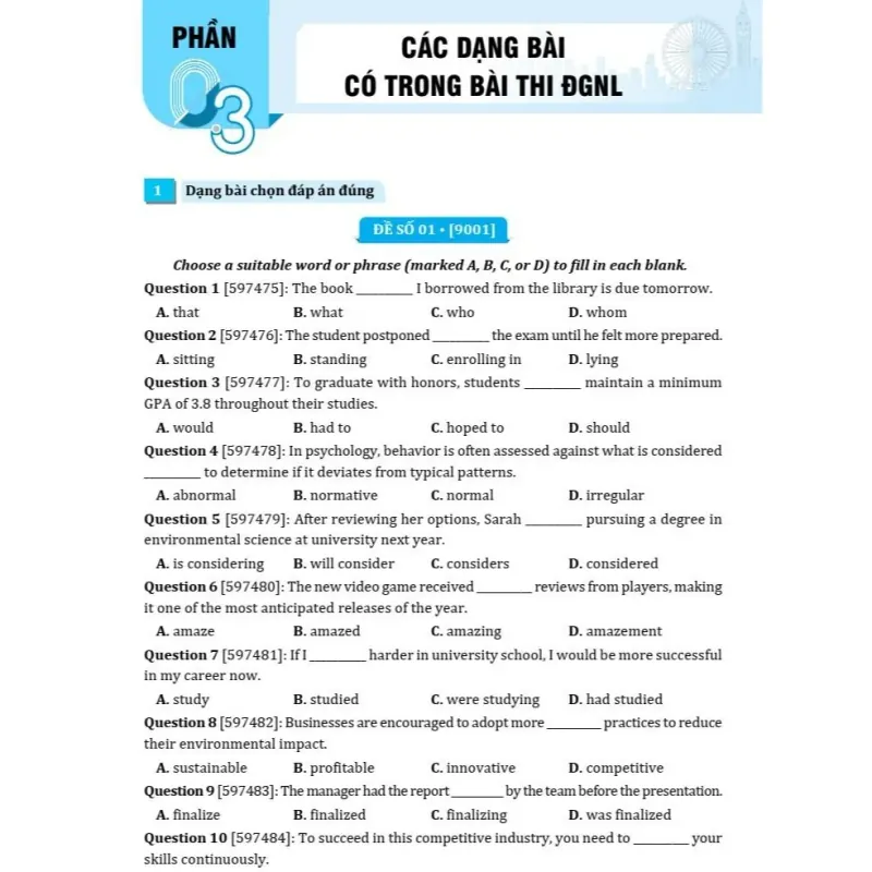 Sách 2026 - Bộ Đề Ôn Thi ĐGNL Môn Tiếng Anh 938654