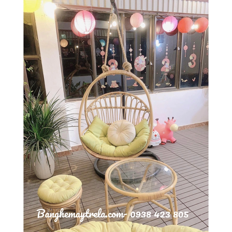 Ghế xích đu đơn mây tre 462111