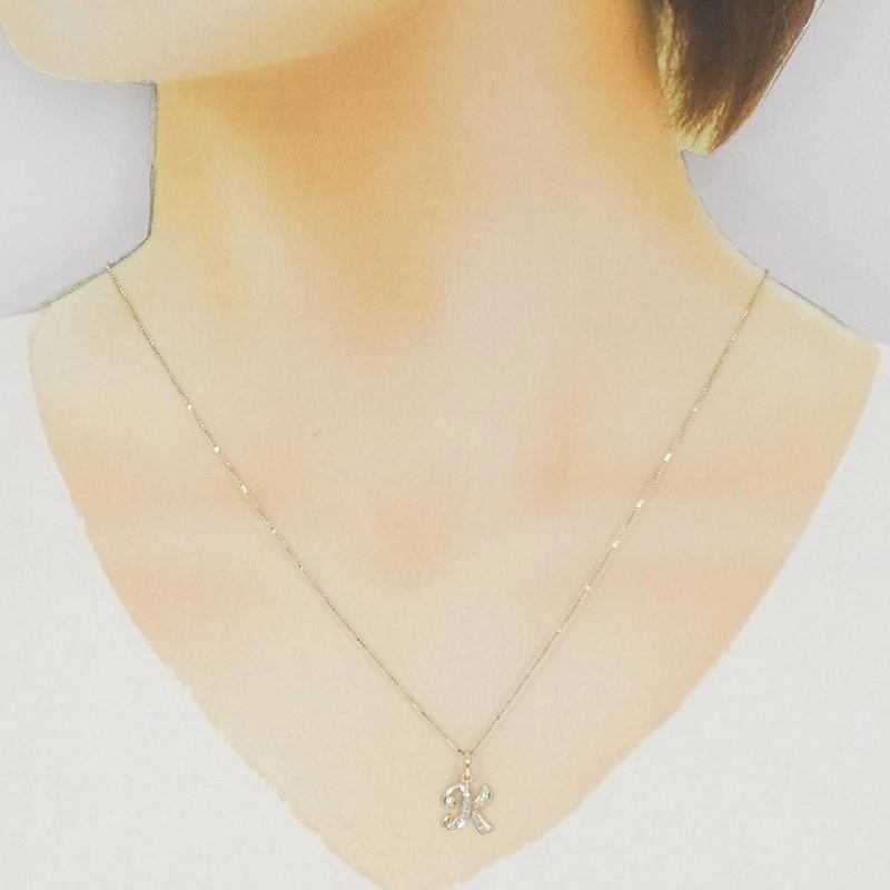 585YG/K10YG/585WG Chữ cái K Dây chuyền kim cương - Hàng hiệu Chính hãng 858698