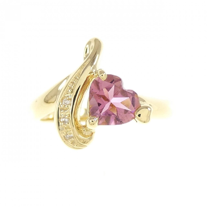 Nhẫn tourmaline K18YG hình trái tim 671512